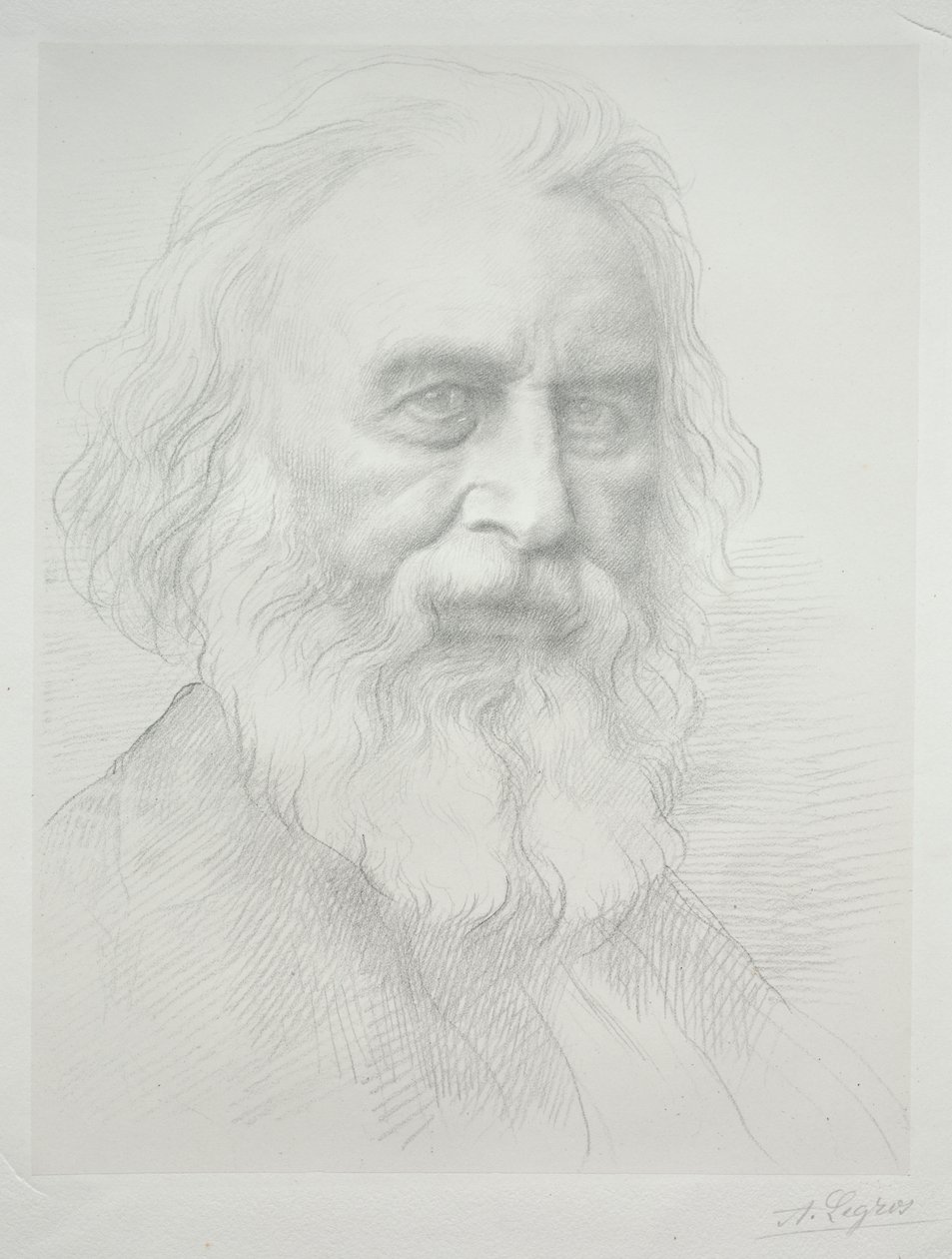 Portrait of Henry Wadsworth Longfellow (2nd Plate) by Alphonse Legros