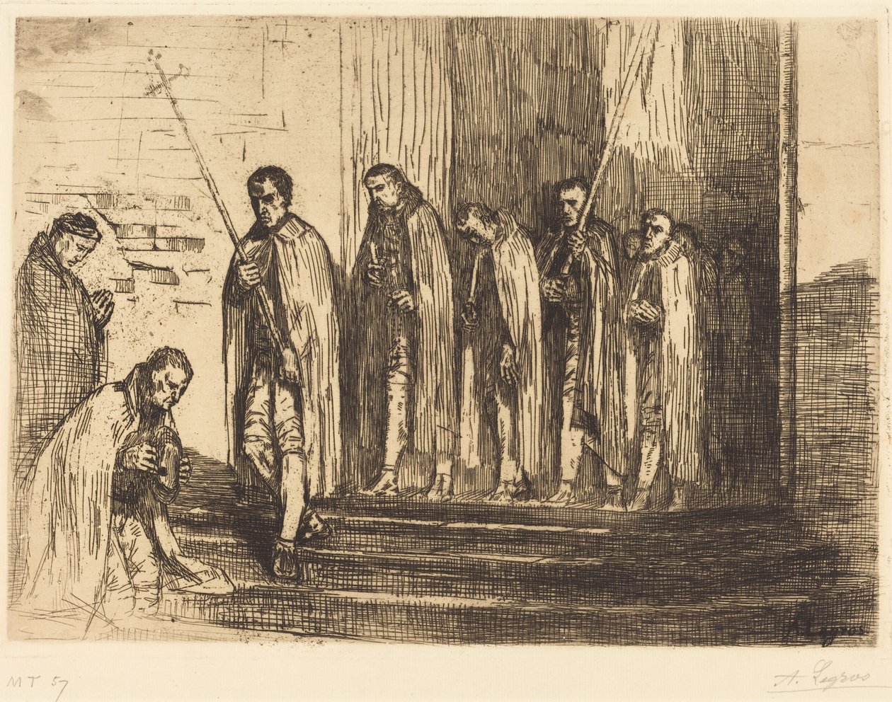 Procession Leaving a Church by Alphonse Legros