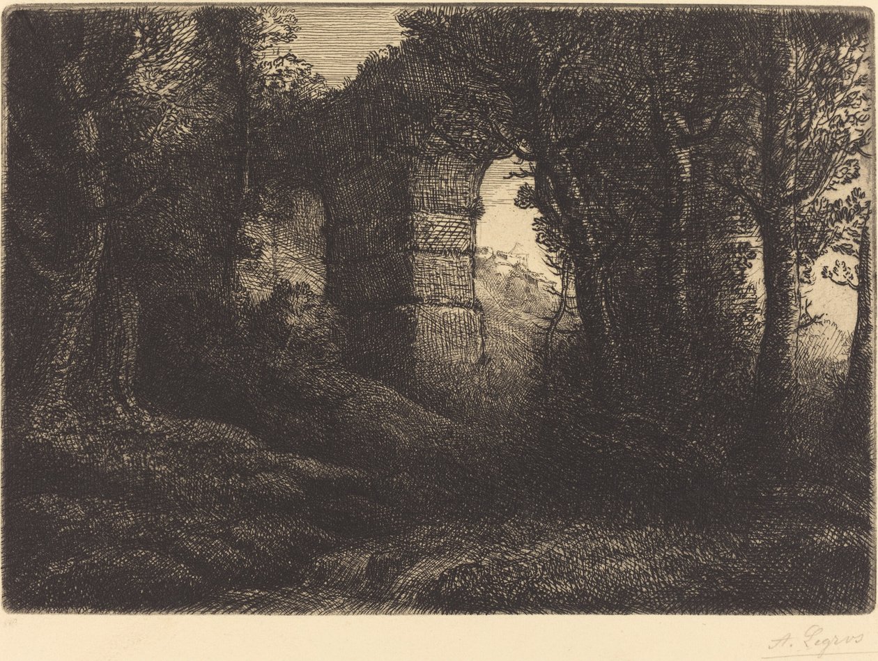 Ruins of an Ancient Aqueduct by Alphonse Legros