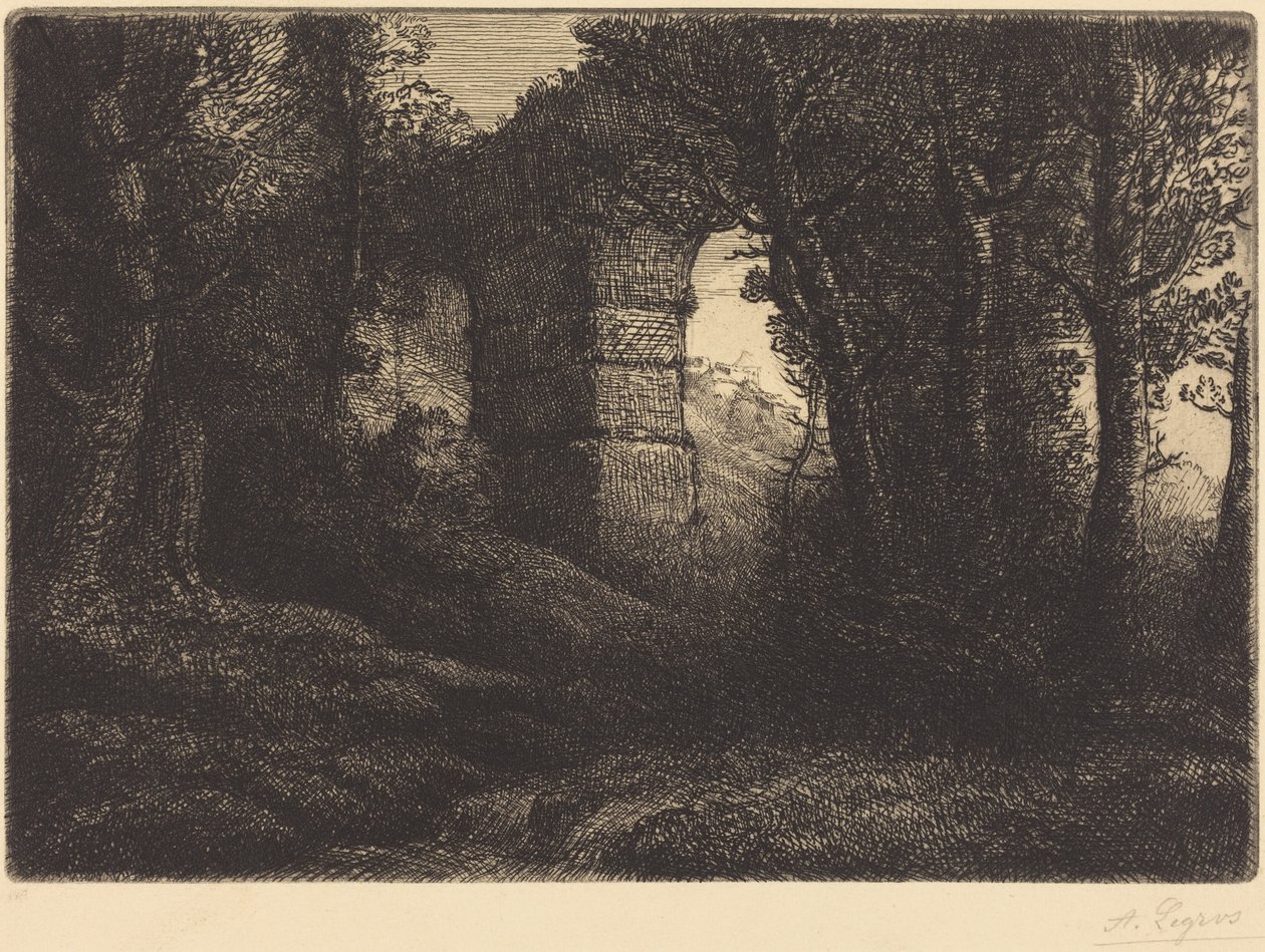 Ruins of an Ancient Aqueduct by Alphonse Legros