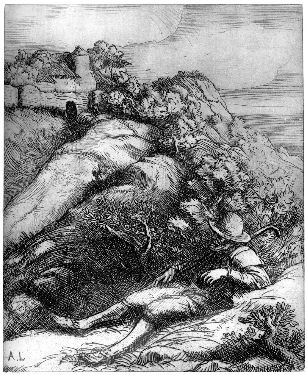 Shepherd Resting by Alphonse Legros