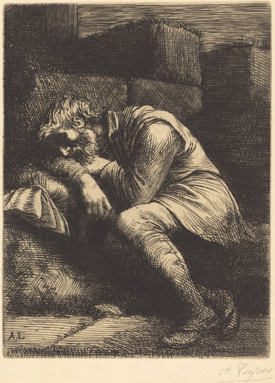 Sleeping Beggar by Alphonse Legros