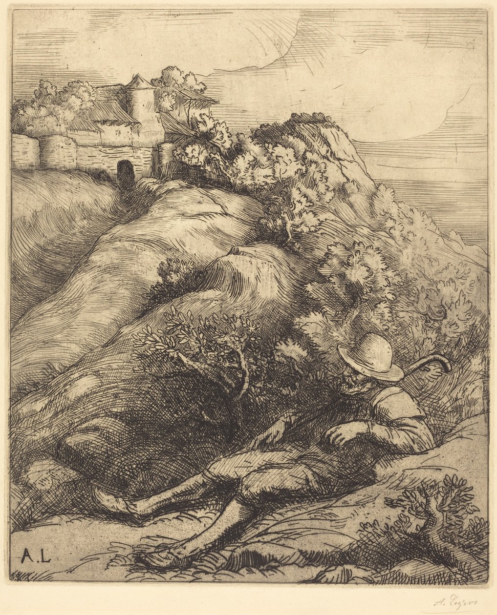 Sleeping Shepherd by Alphonse Legros