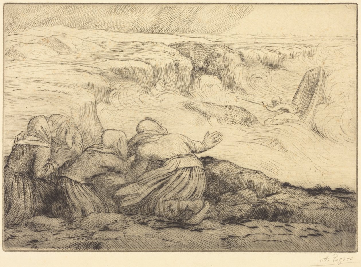 Small Boat in Peril by Alphonse Legros