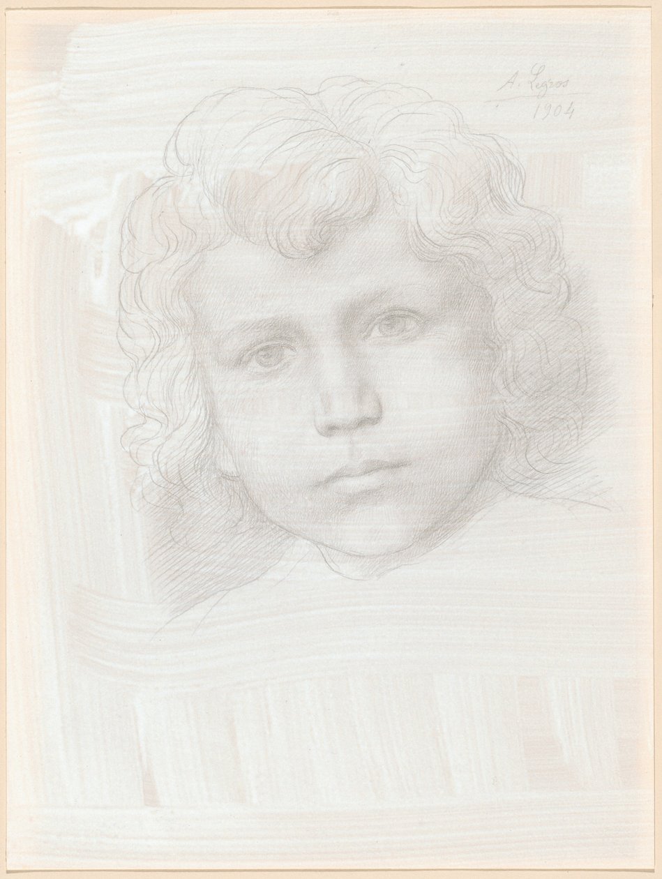 Study of Cupid (Head of a Girl) by Alphonse Legros