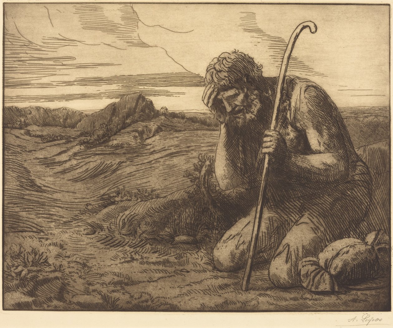 The Prodigal Son, 6th Plate (“The Prodigal Child”) by Alphonse Legros