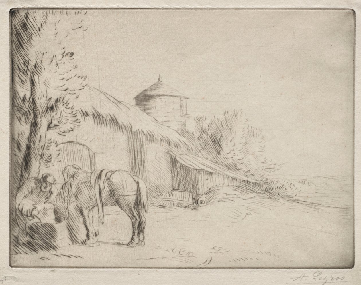 The Watering Place (2nd Plate) by Alphonse Legros