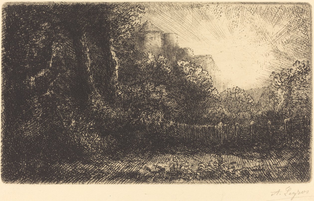 View of a Chateau (Chateau de Poillet) by Alphonse Legros