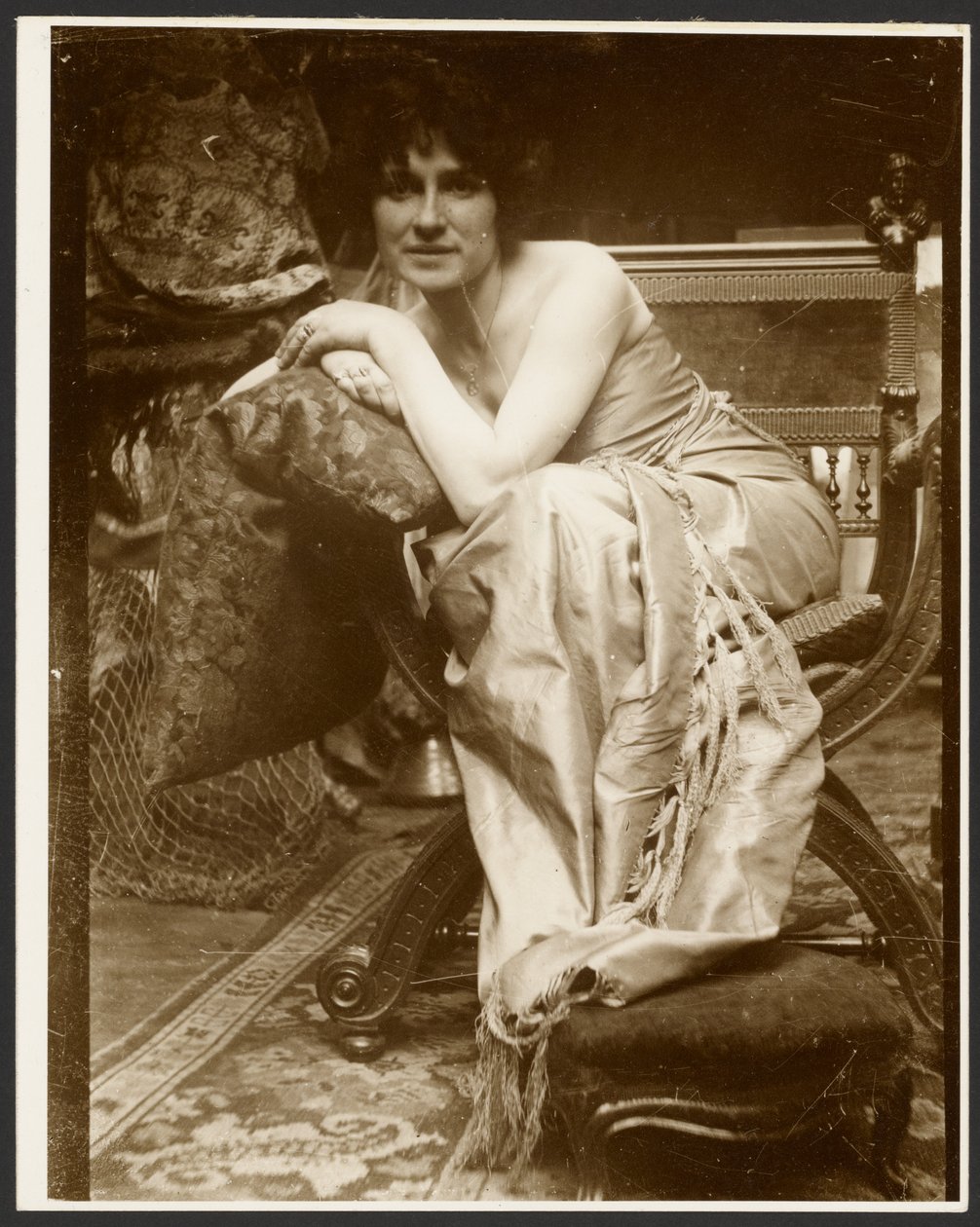 Female Model Posing for the Decorative Panel, 