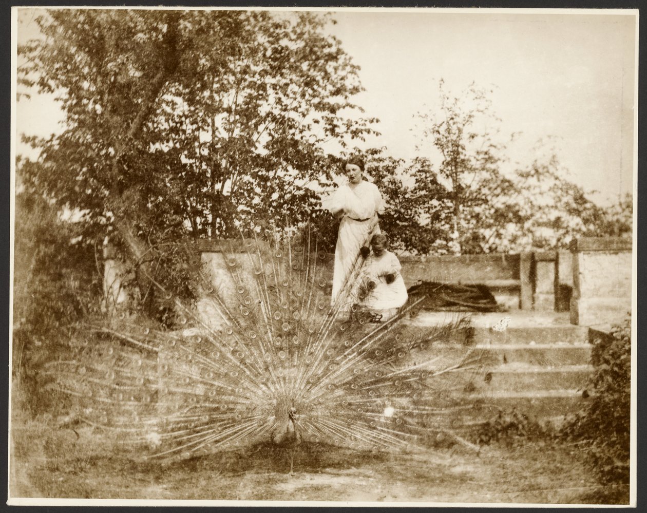Mrs. Marie Mucchová with Daughter Jaroslava in the Park at Zbiroh, Bohemia by Alphonse Maria Mucha