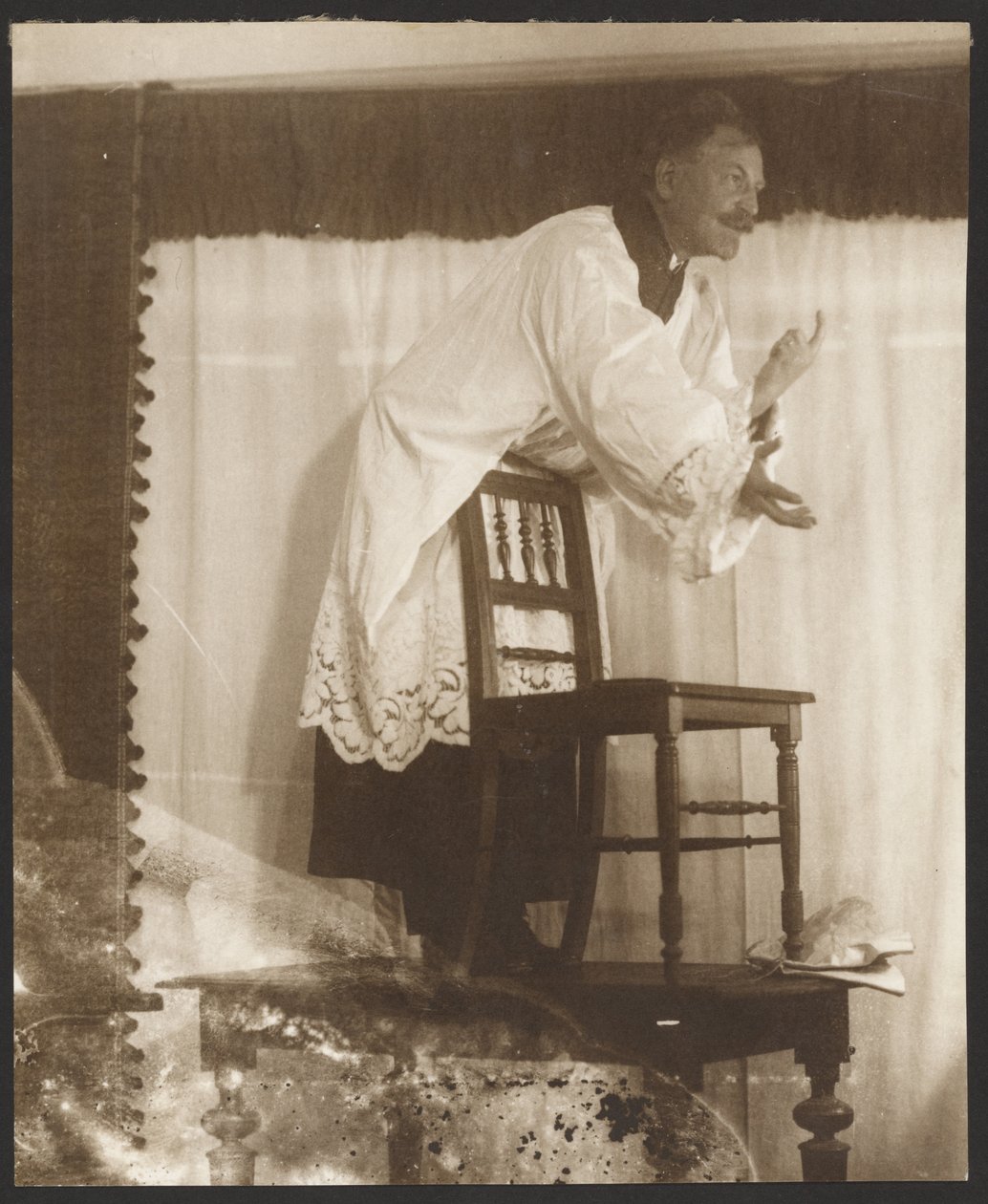 Self-Portrait of Alphonse Mucha Posing as "Jan Jus" for his picture, "Master John Juss Preaching in the Bethlehem Chapel," (1916) from the "Epic of the Slavs Cycle, Zbiroh, Bohemia" by Alphonse Maria Mucha