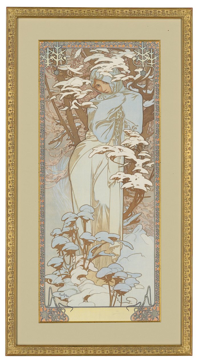 Four Seasons: Winter by Alphonse Mucha
