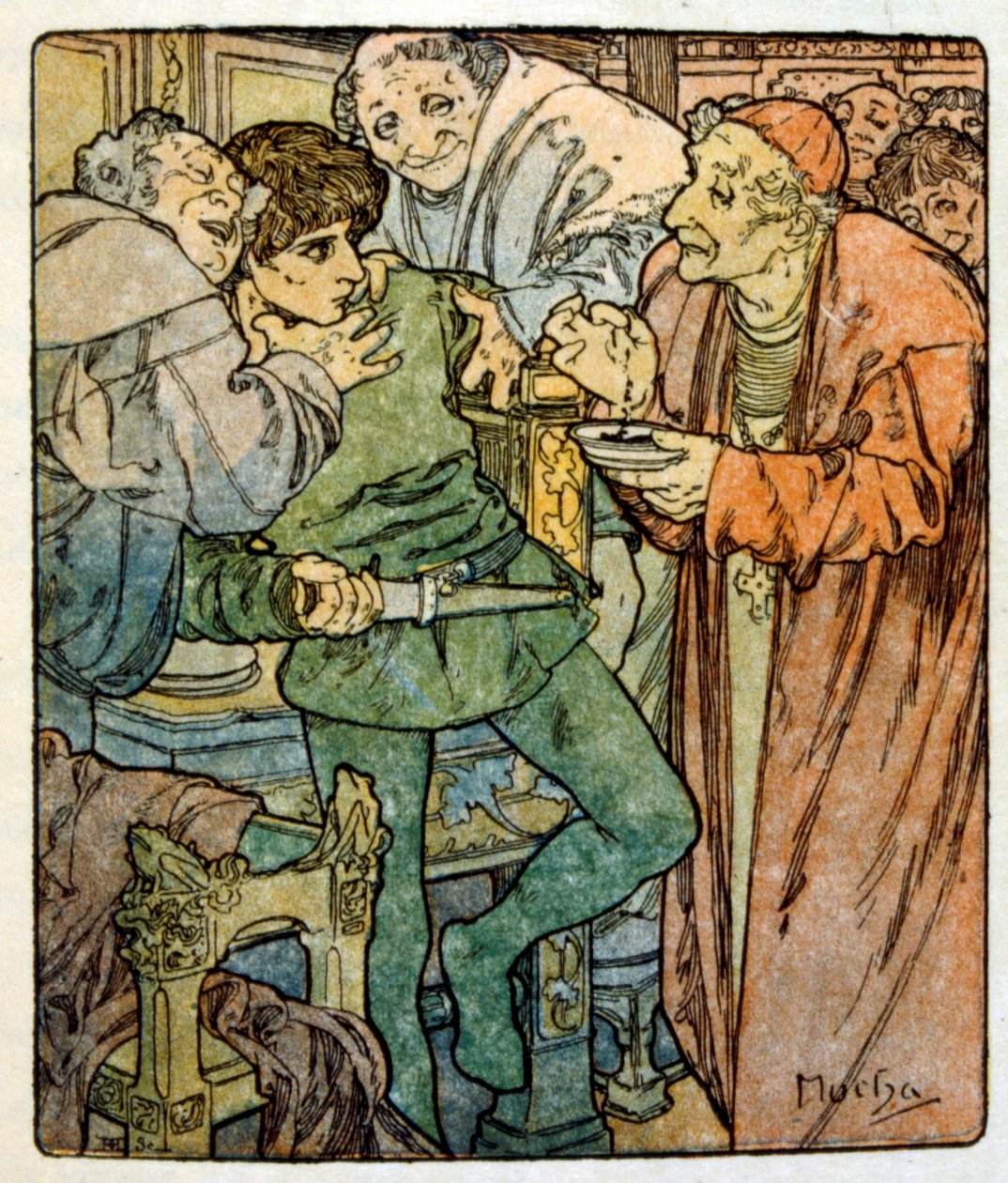 Illustration by Alphonse Mucha from "Clio" a work by French author Anatole France. 1900 by Alphonse Mucha