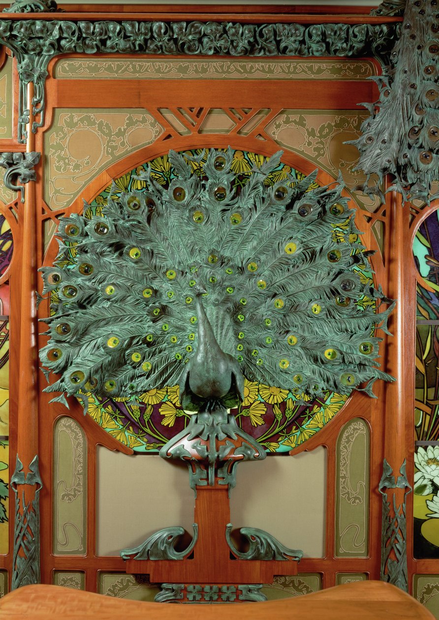 Peacock, Central Panel of the Decoration of the Shop of Jeweller Fouquet by Alphonse Marie Mucha