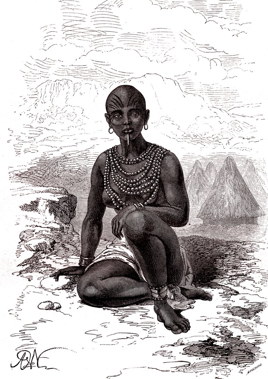 Bokke, Wife of Moy, Chief of the Latuka Tribe, South Sudan by Alphonse Marie de Neuville