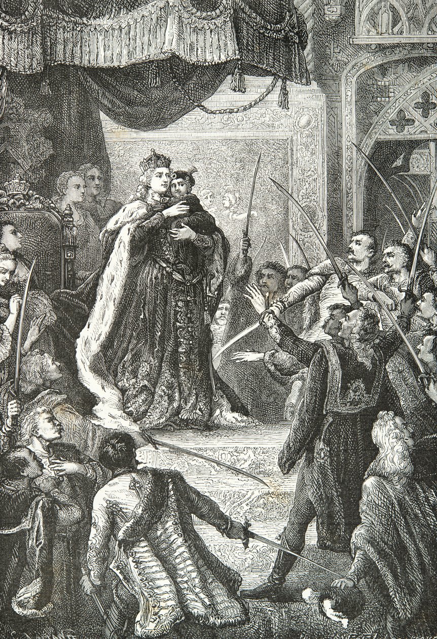 Maria Theresa of Austria with the future Joseph II in front of the Hungarian Magnates by Alphonse Marie de Neuville