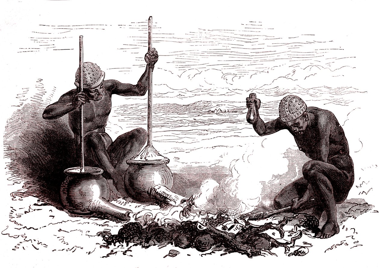 Natives Blacksmiths from the Latuka Tribe by Alphonse Marie de Neuville