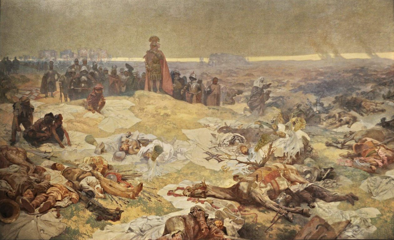 After the Battle of Grunwald. The Solidarity of the Northern Slavs (The cycle The Slav Epic) by Alphonse Mucha