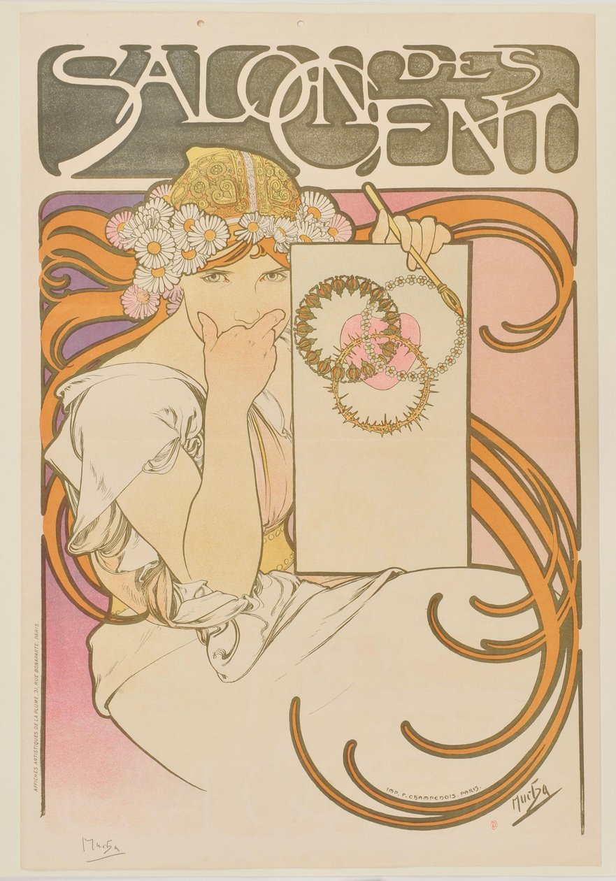 Salon des Cent. June 1897 (proof before lettering) by Alphonse Mucha