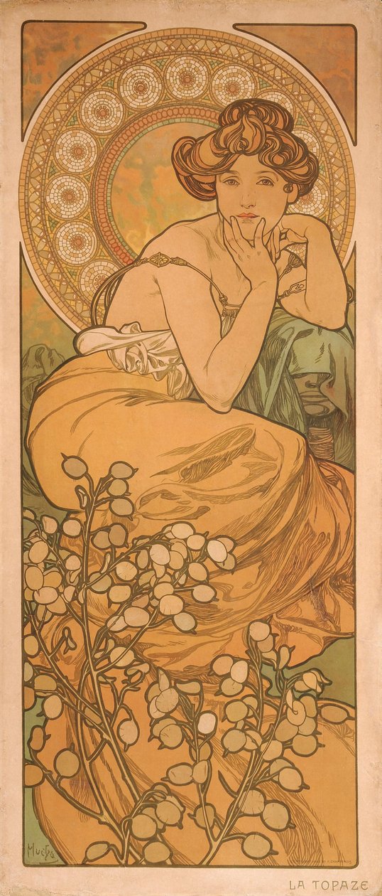 Topaz from the Series The Gems by Alphonse Mucha