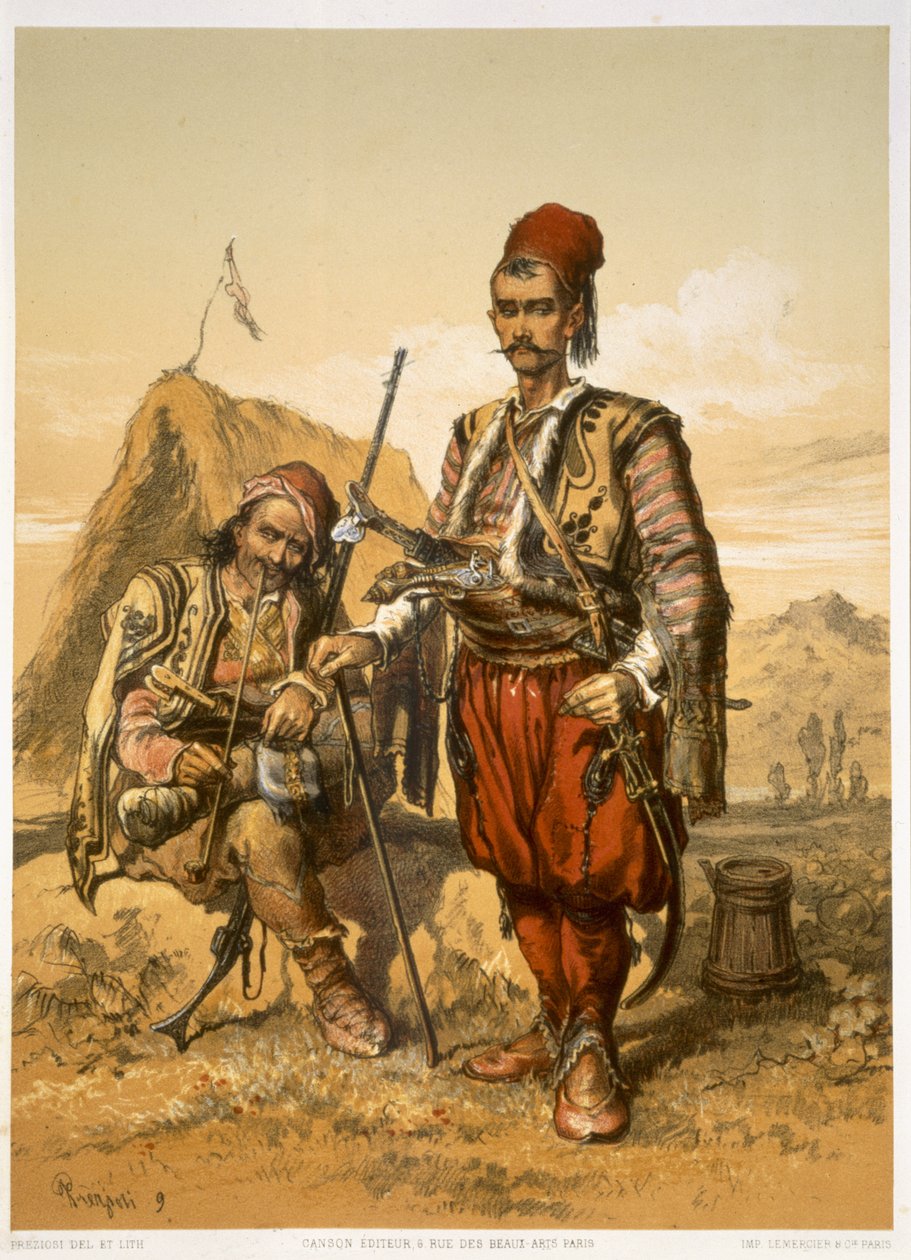 Turkish Foot Soldiers in the Ottoman Army by Amadeo Preziosi