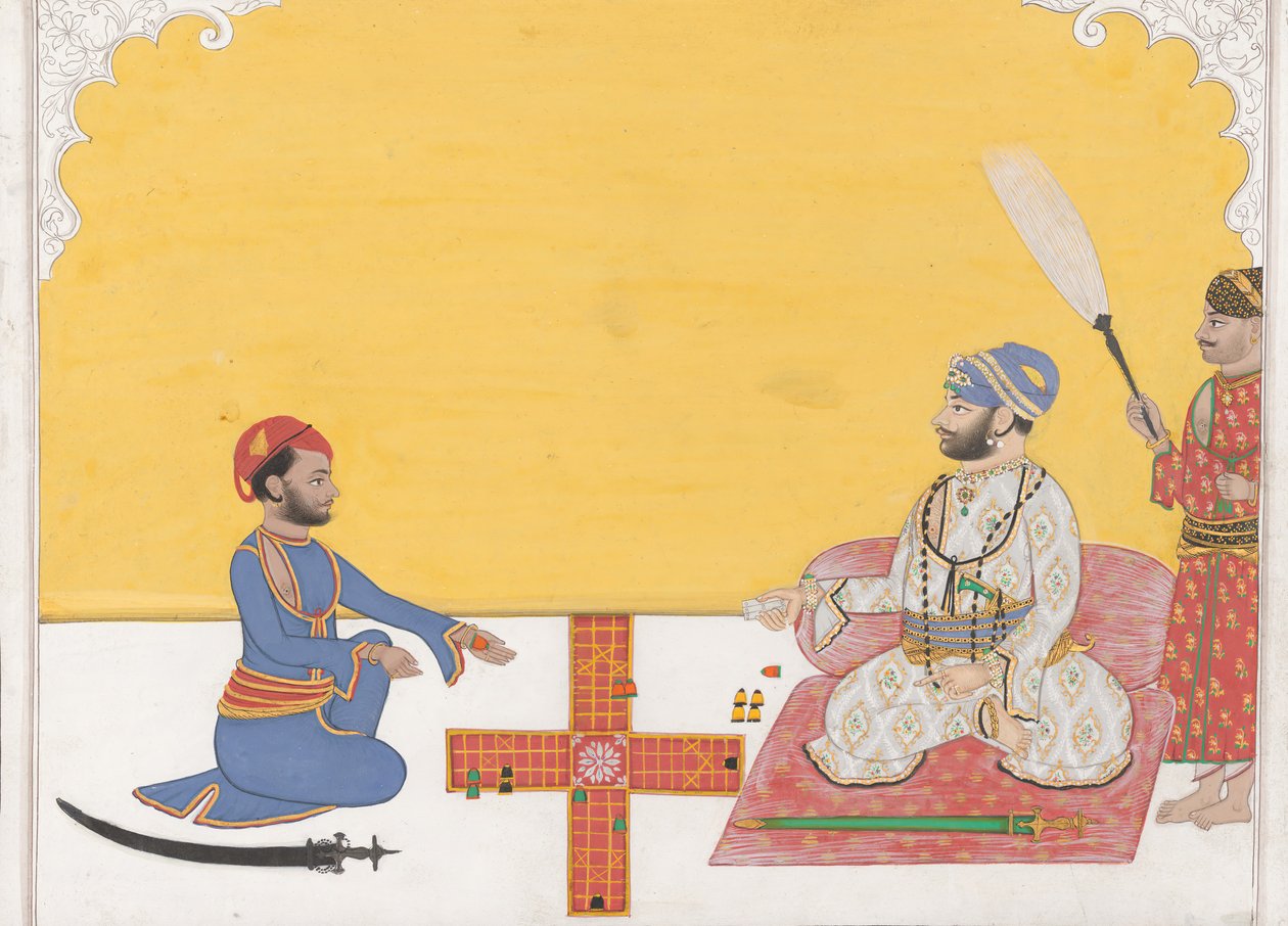 Maharaja Sovan Singh playing pachisi, ca. 1868 by Ambav