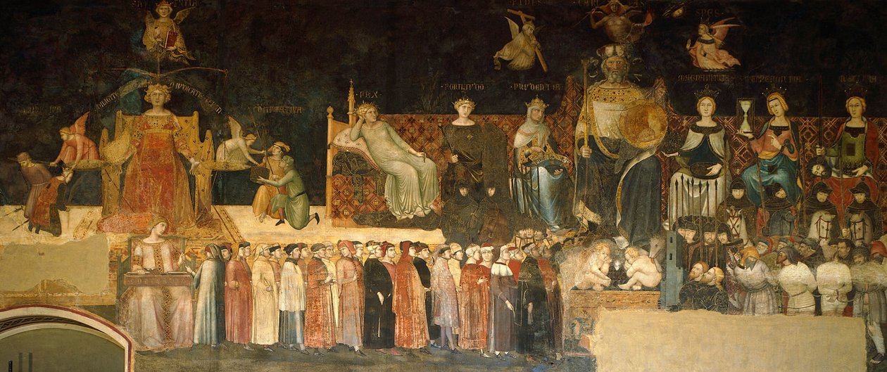 Allegory of Good Government (detail) by Ambrogio Lorenzetti