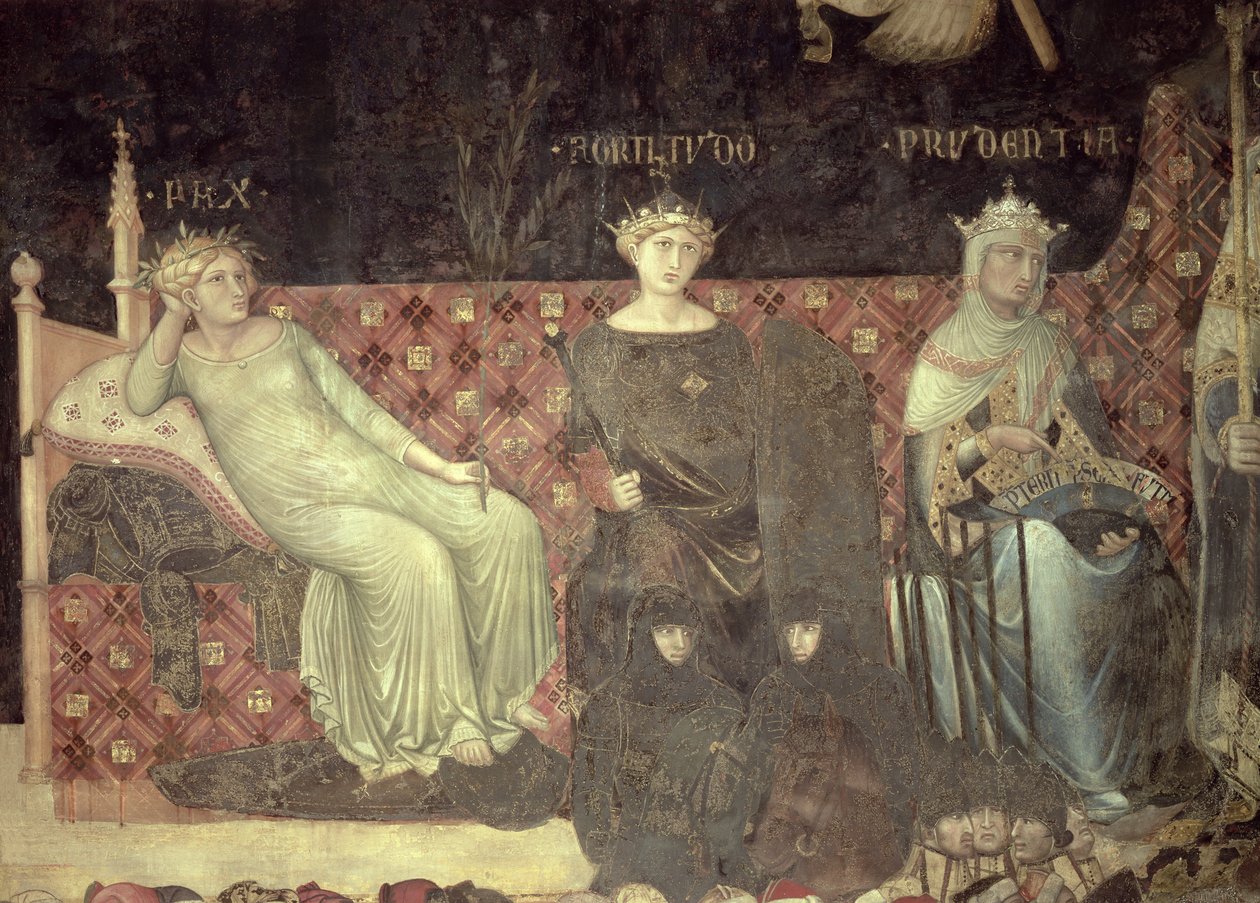 Allegory of Good Government (detail) by Ambrogio Lorenzetti