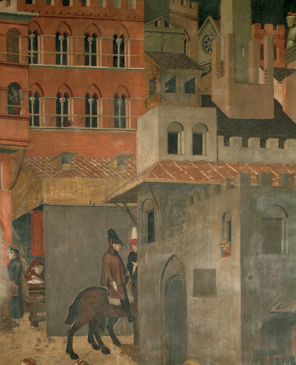 Houses and Riders by Ambrogio Lorenzetti