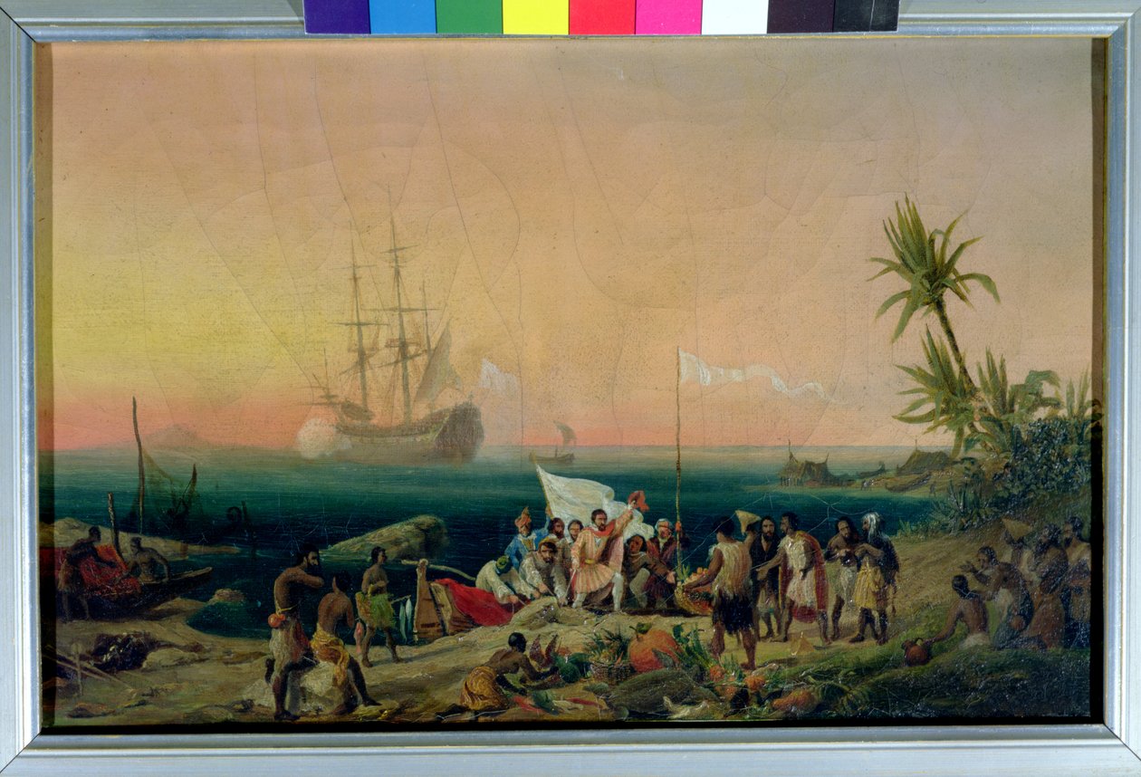 Jean de Bethencourt, Norman Navigator, discovering the island of Lanzarote in 1402, 1848 by Ambroise Louis Garneray