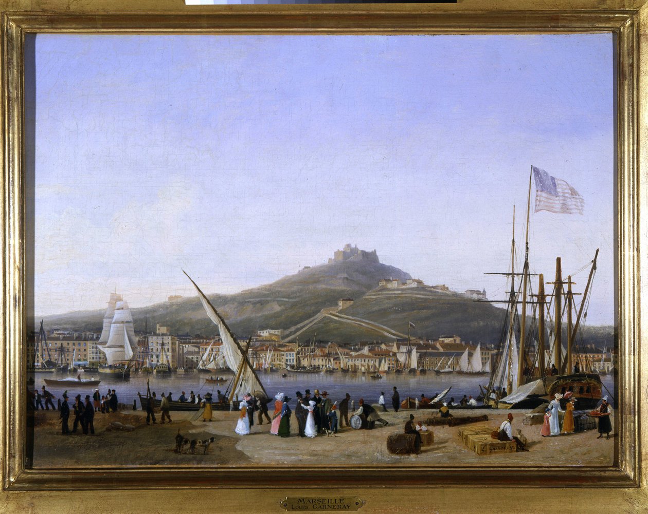 Port of Marseille by Louis Garneray, sd. circa 1820, Oil on canvas, H. 0,330; L. 0,460. CCIP Coll. by Ambroise Louis Garneray