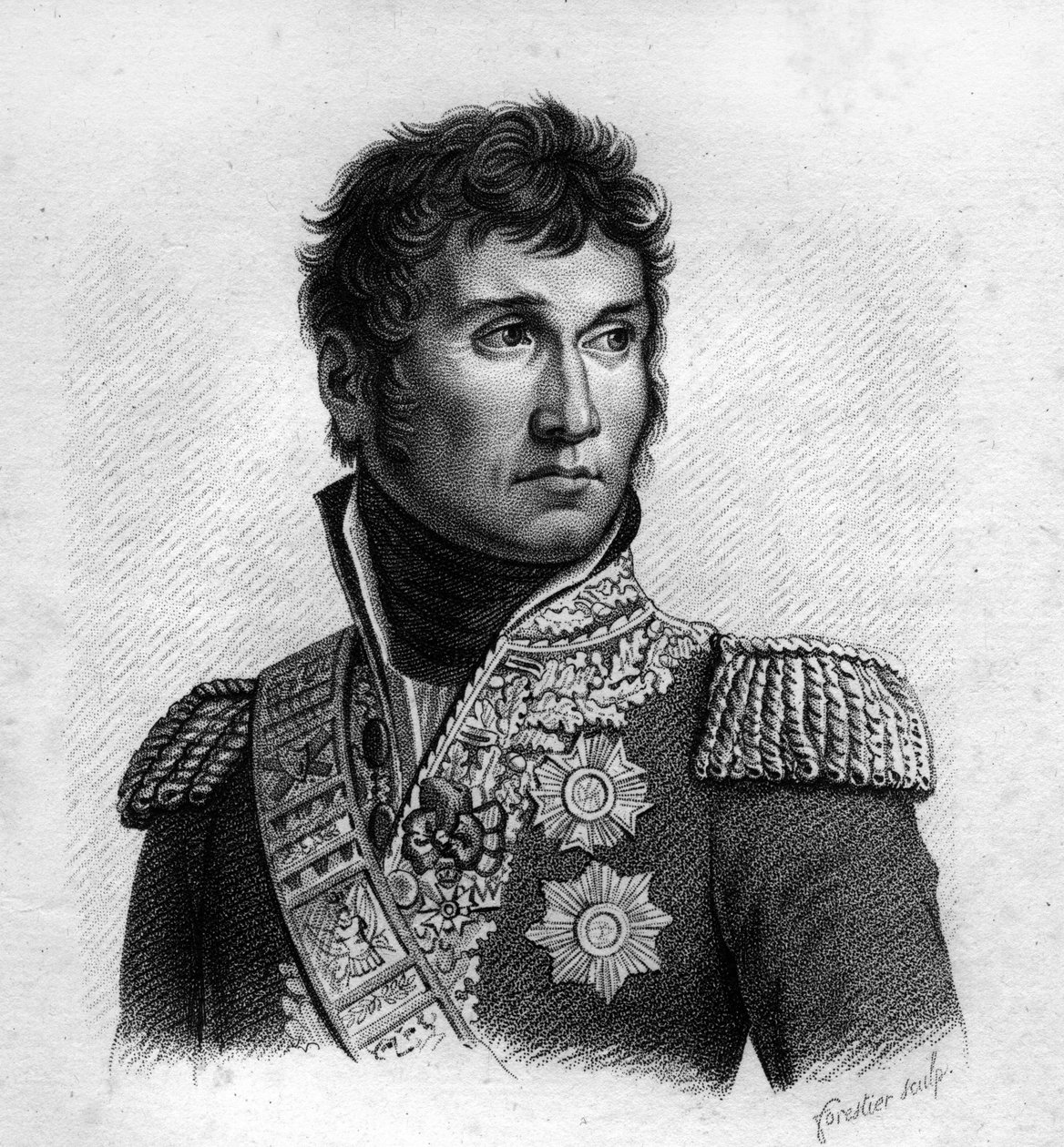 Jean Lannes (1769-1809), Duke of Montebello, French Marshal. Engraved by Ambroise Tardieu in 1818. Stella Collection. by Ambroise Tardieu