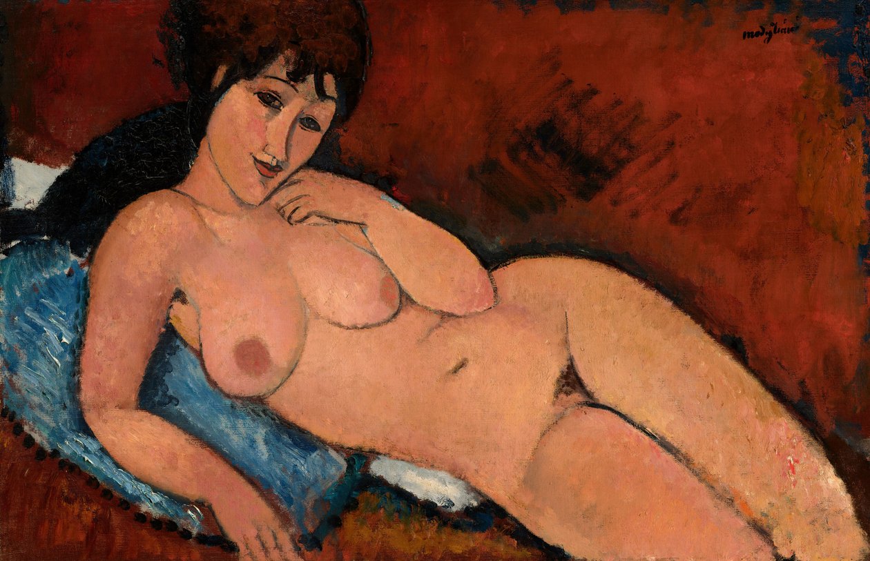 Nude on a Blue Cushion by Amedeo Modigliani