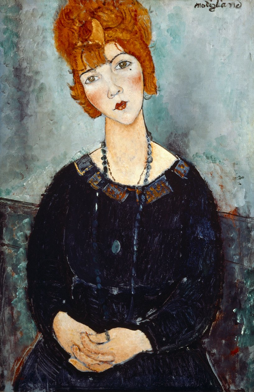 Woman with a Necklace by Amedeo Modigliani: Fine art print