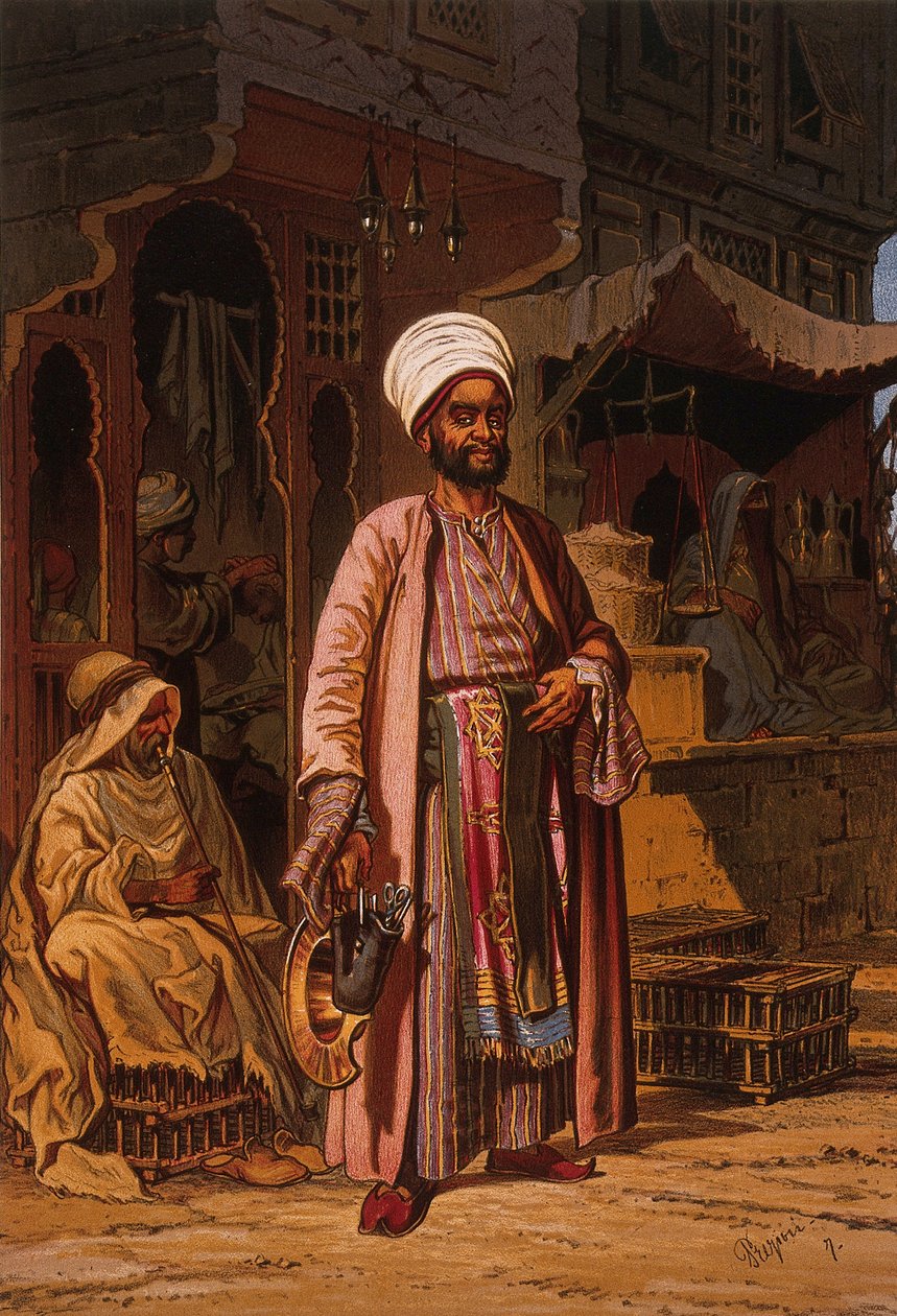 A Man Standing Outside a Barber