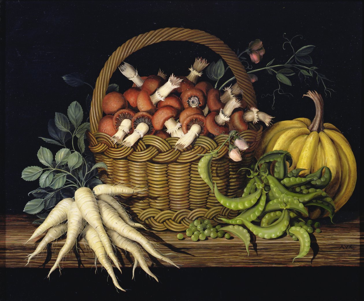 Basket of Mushrooms by Amelia Kleiser