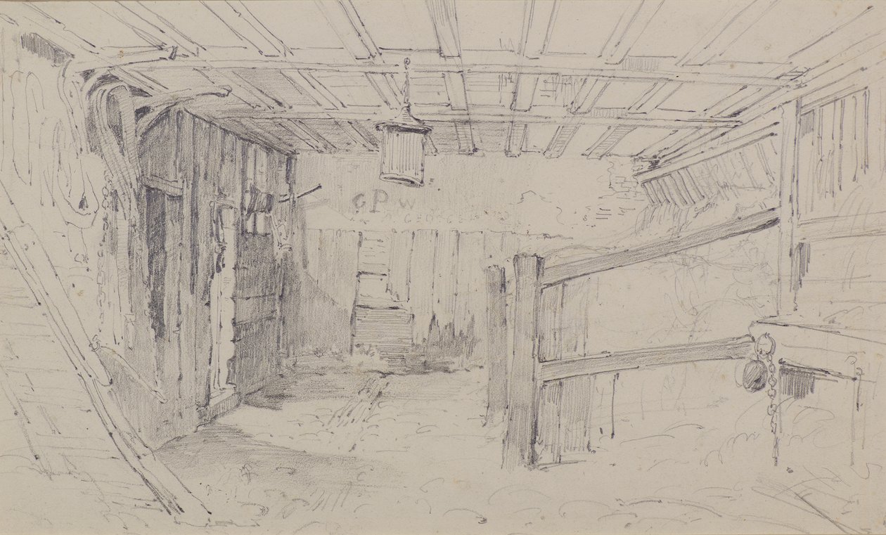 Inside a Stable, c.1810 by Amelia Long