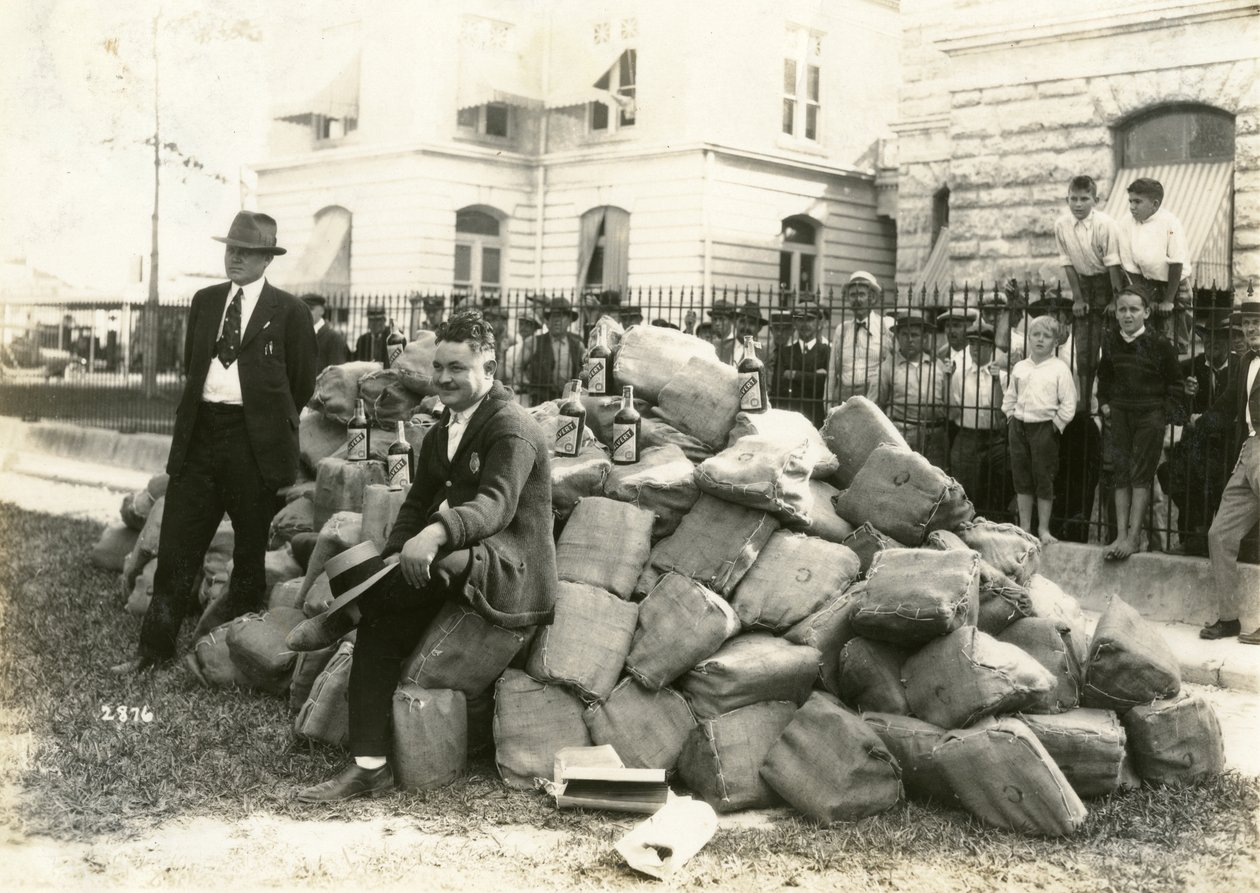 Sheriff Allen with Liquor outside Dade County Jail, Florida, 1922 by American Photographer