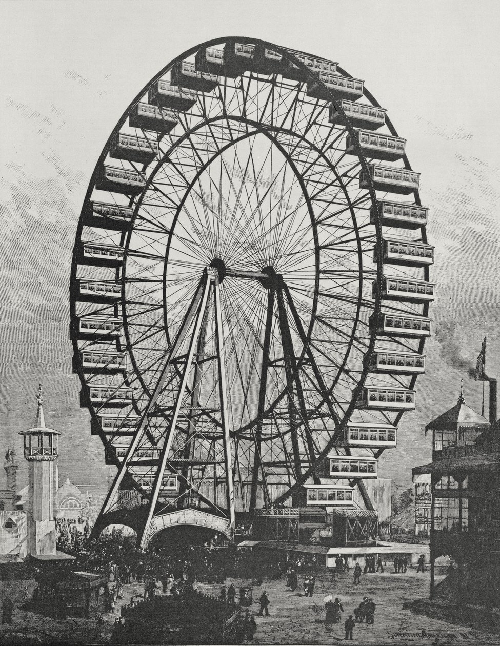 The Great Ferris Wheel in The World Columbian Exposition, 1st July 1893 by American School