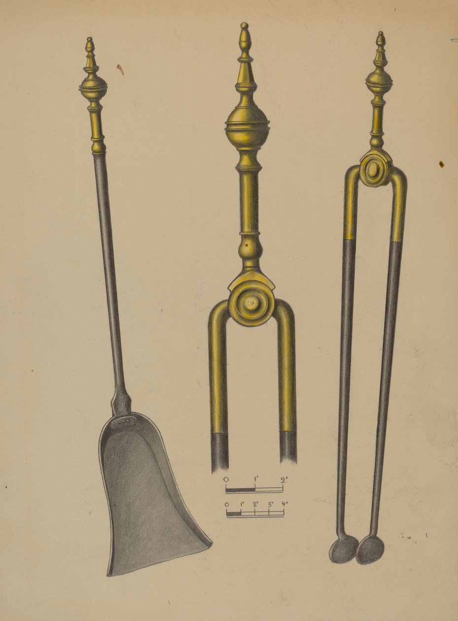 Fire Tongs and Shovel by American 20th Century