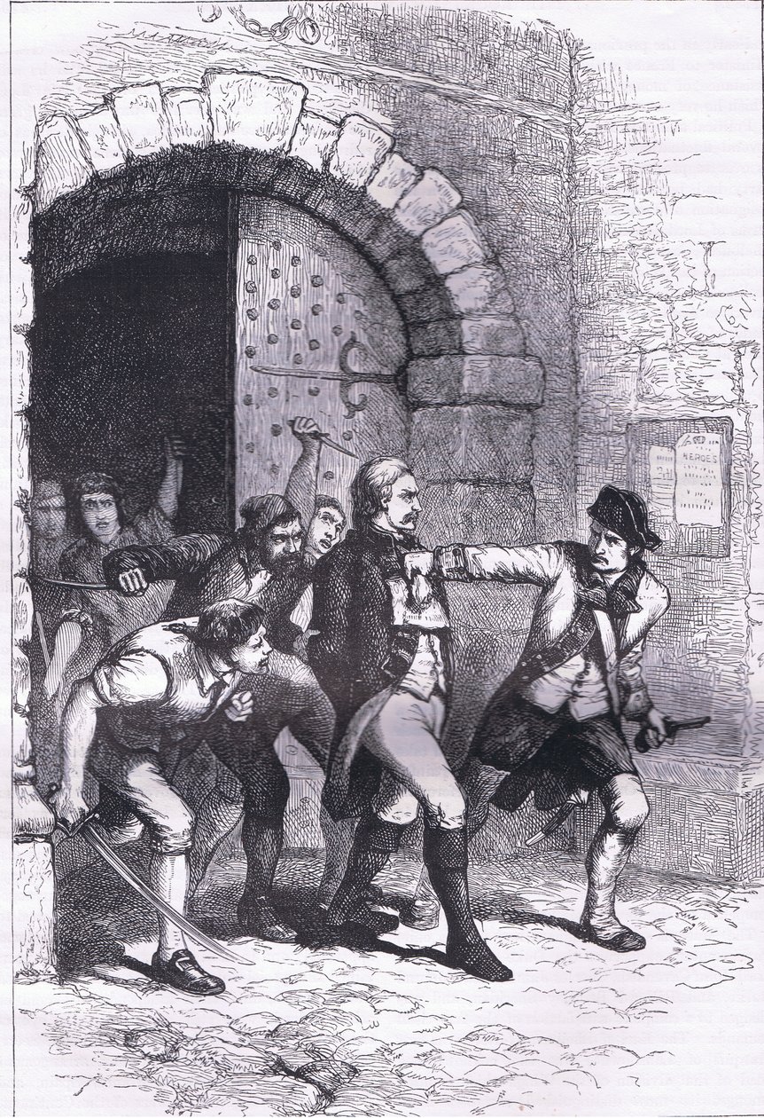 Huddy led from prison to be hanged, illustration from Cassells History of the United States published by Cassell, Petter & Galpin, c.1900 by American English school