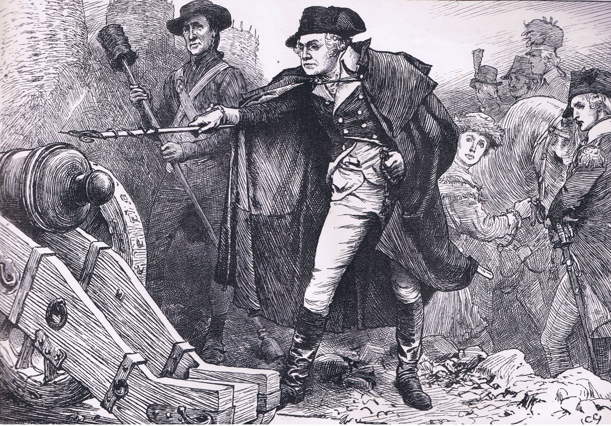 Washington at the siege of Yorktown by American English school