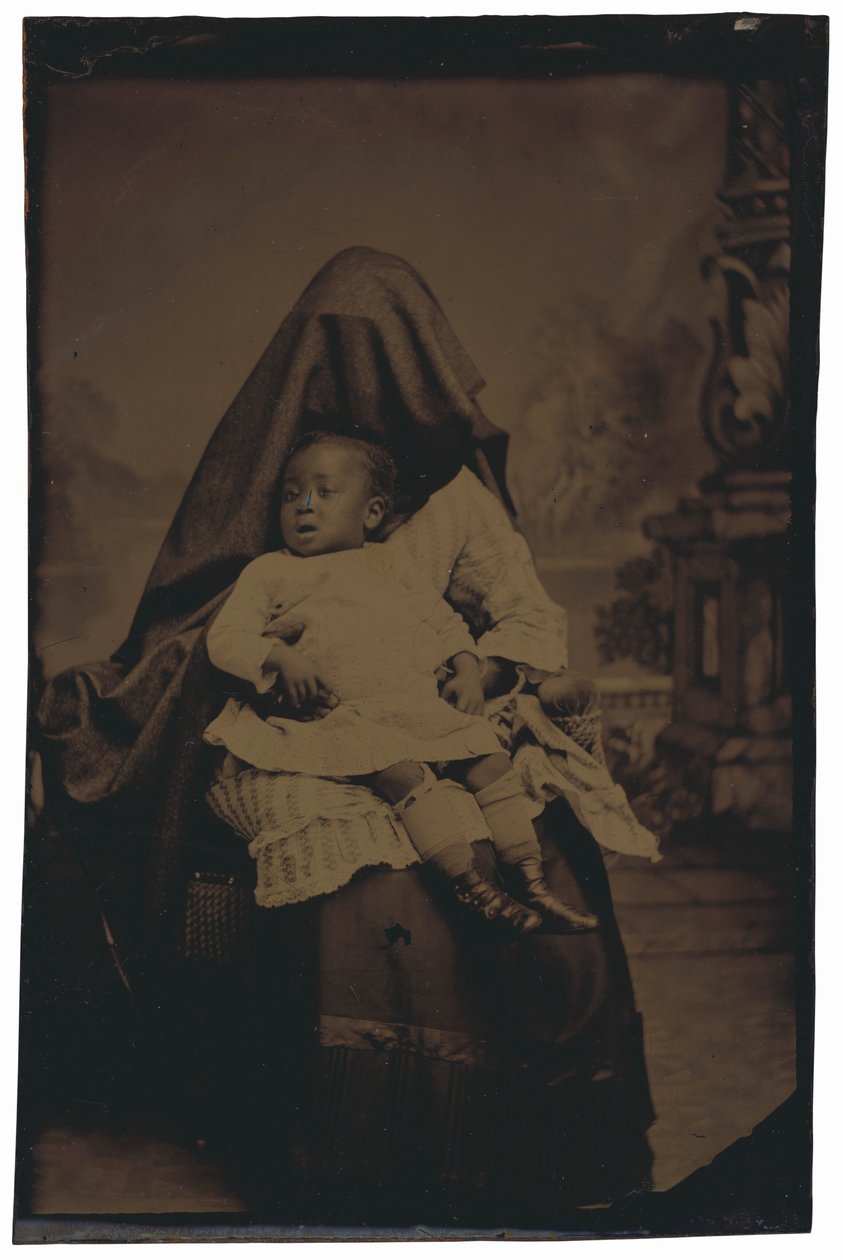 Portrait of a Hidden Woman and Child, c. 1875 by American Photographer