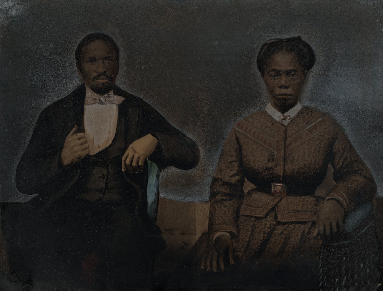 Portrait of a Man and a Woman, 1860s by American Photographer