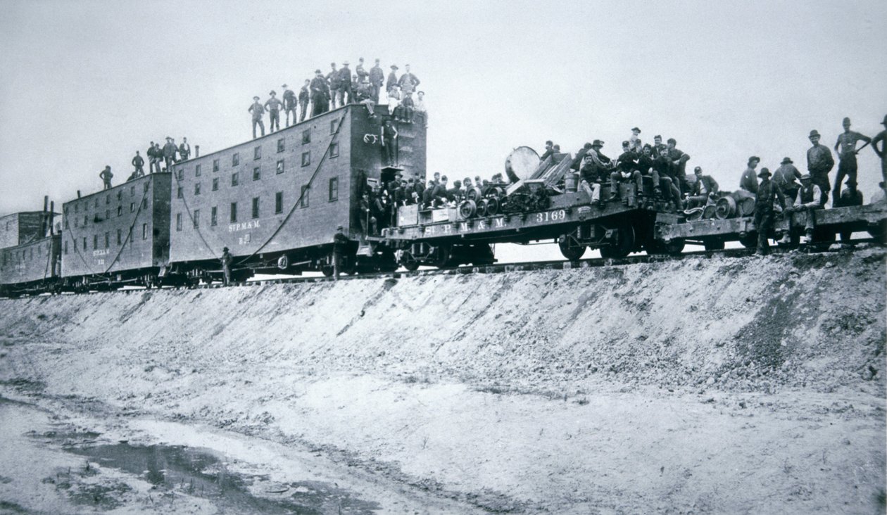 Railroad Construction Crews by American Photographer
