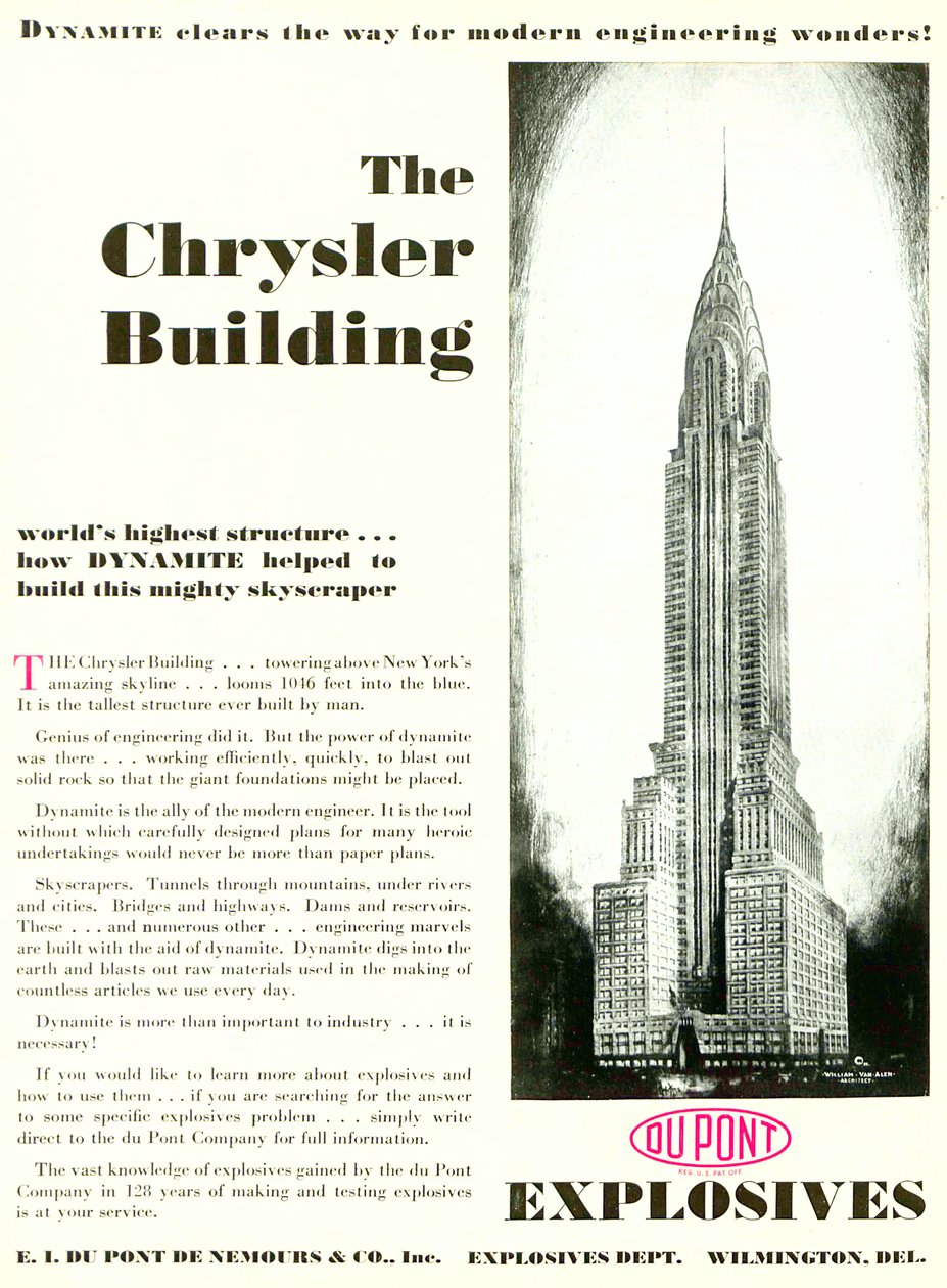 Advertisement Featuring the Chrysler Building by American School