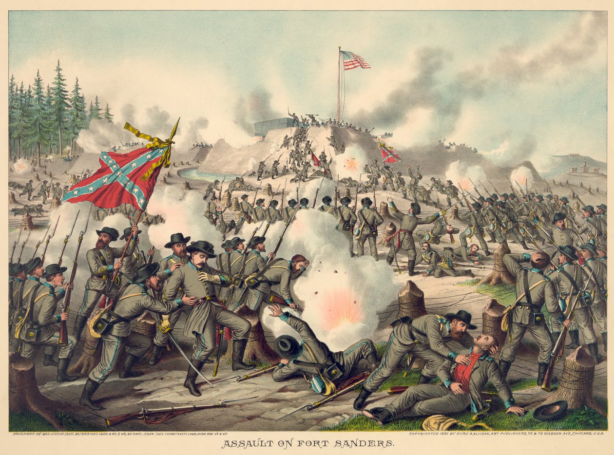 Assault on Fort Sanders, pub. Kurz & Allison by American School