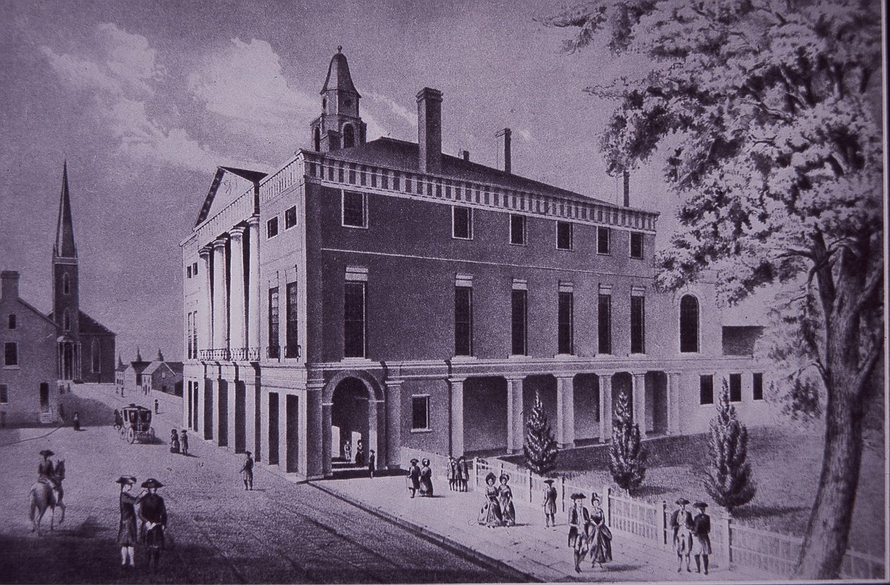 City Hall, Wall Street, New York City in 1790 by American School