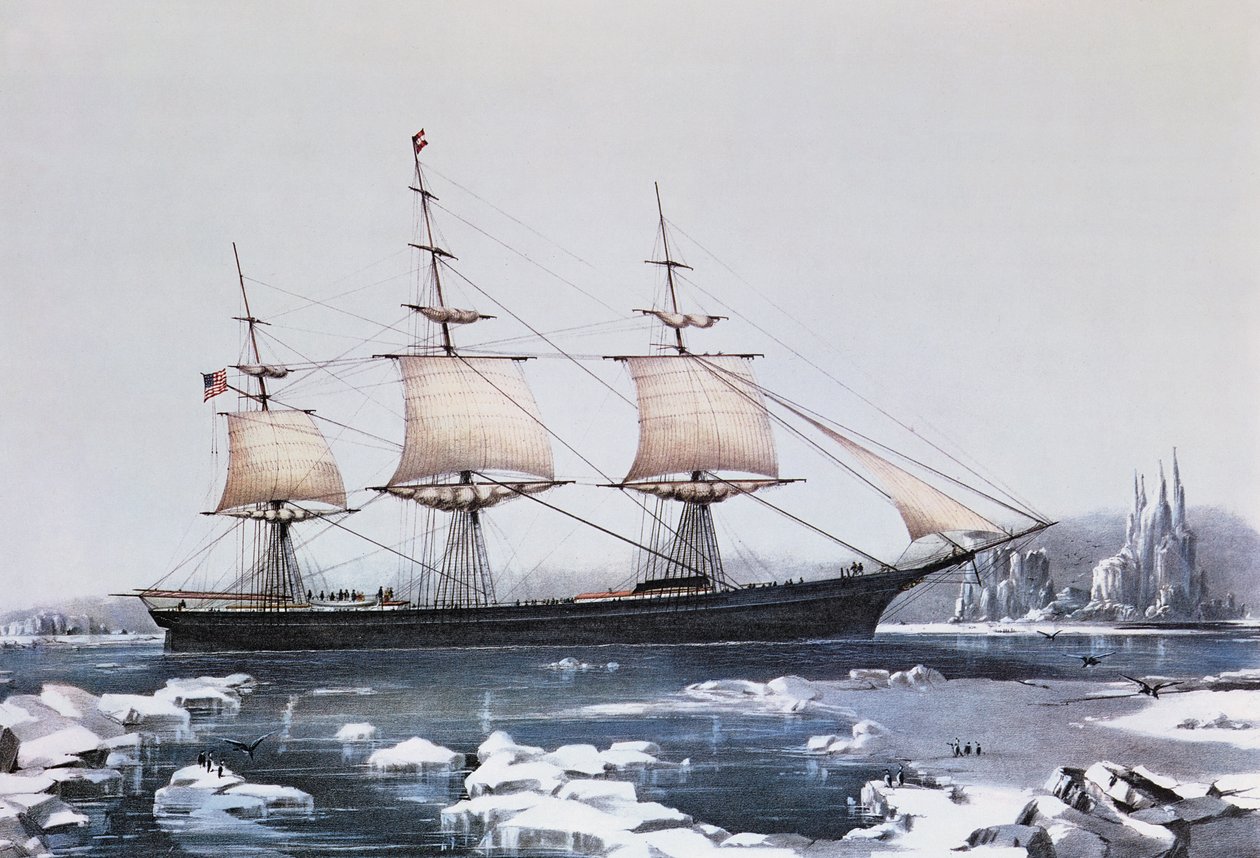 Clipper Ship Red Jacket in the ice off Cape Horn on her passage from Australia to Liverpool by American School