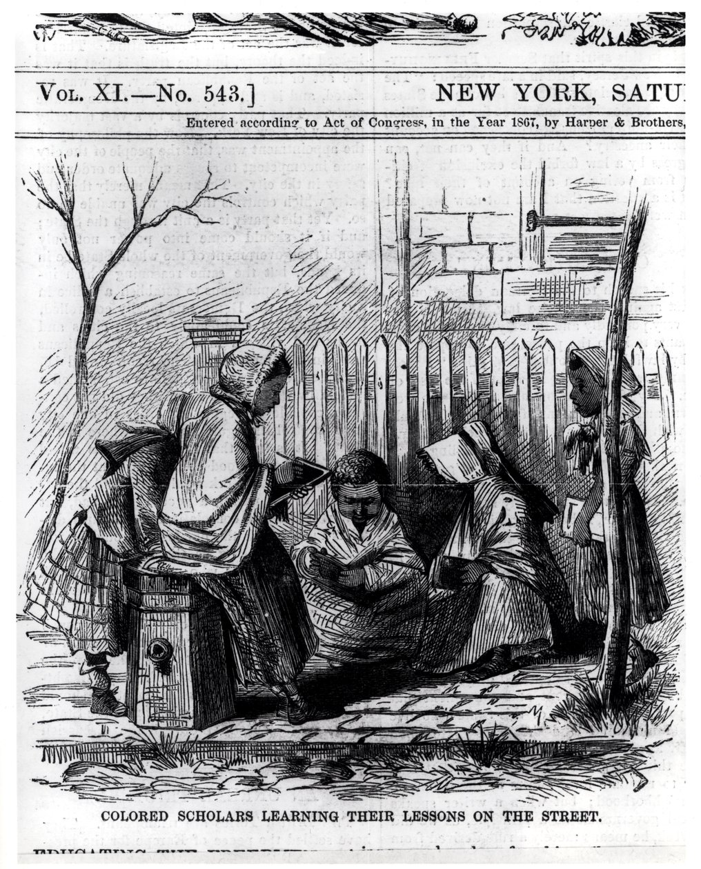 Colored Scholars Learning Their Lessons on the Street, from 